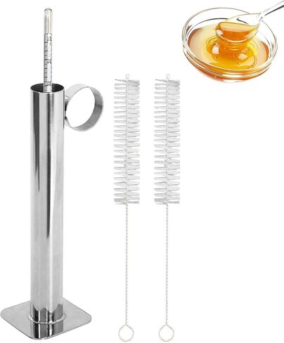 مجموعة مقياس كثافة شراب القيقب وبرطمانات الاختبار - مجموعة كثافة شراب القيقب عالية الجودة - مجموعة شراب القيقب من الفولاذ المقاوم للصدأ - تقيس محتوى السكر في الشراب، سهلة القراءة ودقيقة، مع فرشاة تنظيف in Kuwait