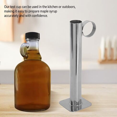 مجموعة مقياس كثافة شراب القيقب وبرطمانات الاختبار - مجموعة كثافة شراب القيقب عالية الجودة - مجموعة شراب القيقب من الفولاذ المقاوم للصدأ - تقيس محتوى السكر في الشراب، سهلة القراءة ودقيقة، مع فرشاة تنظيف in Kuwait