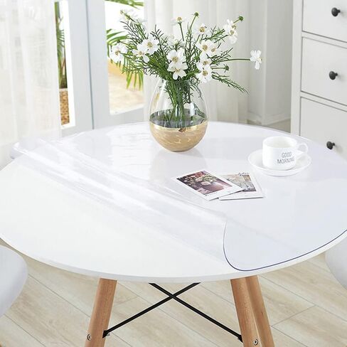 VeeCano 24X42 بوصة البلاستيك الشفاف غرفة الطعام الجدول حامي PVC الجدول وسادة غطاء مفرش مكتب مكتب حصيرة الجدول أعلى غطاء الحماية ل 5ft الخشب الأثاث القهوة عشاء بار المطبخ طاولة كونترتوب in Kuwait