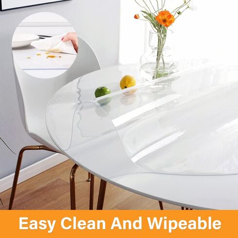 VeeCano 24X42 بوصة البلاستيك الشفاف غرفة الطعام الجدول حامي PVC الجدول وسادة غطاء مفرش مكتب مكتب حصيرة الجدول أعلى غطاء الحماية ل 5ft الخشب الأثاث القهوة عشاء بار المطبخ طاولة كونترتوب in Kuwait