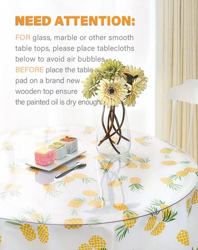 VeeCano 24X42 بوصة البلاستيك الشفاف غرفة الطعام الجدول حامي PVC الجدول وسادة غطاء مفرش مكتب مكتب حصيرة الجدول أعلى غطاء الحماية ل 5ft الخشب الأثاث القهوة عشاء بار المطبخ طاولة كونترتوب in Kuwait