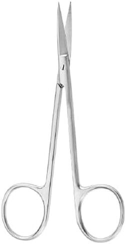 مقص أسنان، مقص تشريح القزحية 4.5 بوصة بنقطة دقيقة مستقيمة - للأطباء والممرضات وطب الطوارئ والطلاب والتعليم والتدريب (فضي) مستقيم in Kuwait