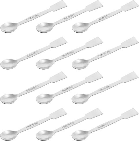 12 قطعة مجارف مع ملعقة، 7.9 بوصة - ستانلس ستيل، مصقول - طرف مسطح واحد، طرف ملعقة واحدة - Eisco Labs in Kuwait