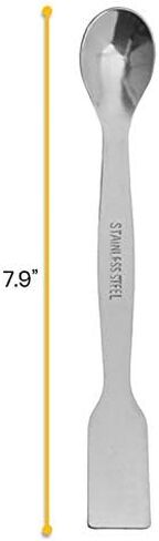 6 قطع مجارف مع ملعقة، 7.9 بوصة - ستانلس ستيل، مصقول - طرف مسطح واحد، طرف ملعقة واحدة - Eisco Labs in Kuwait