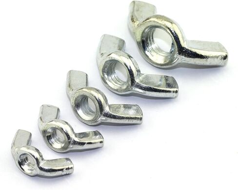 مجموعة 20 قطعة من صواميل الجناح من RuiLing، مجموعة متنوعة من أجزاء التثبيت المطلية بالزنك، صامولة الفراشة (5/32 بوصة - 32، 3/16 بوصة - 24، 1/4 بوصة - 20، 5/16 بوصة - 18، 3/8 بوصة - 16) in Kuwait