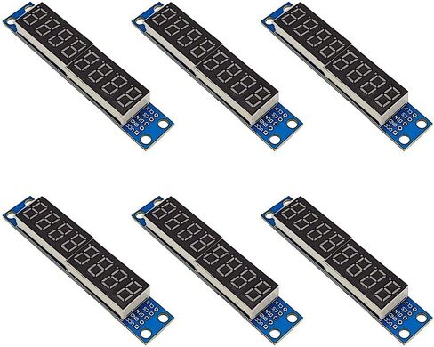 Haldzemo MAX7219 8 أرقام 7 شرائح رقمية 0.36 بوصة 8 بت وحدة عرض LED حمراء لأنبوب Arduino 51/AVR/STM32 (6 Pcak) in Kuwait