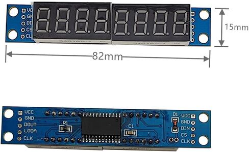 Haldzemo MAX7219 8 أرقام 7 شرائح رقمية 0.36 بوصة 8 بت وحدة عرض LED حمراء لأنبوب Arduino 51/AVR/STM32 (6 Pcak) in Kuwait