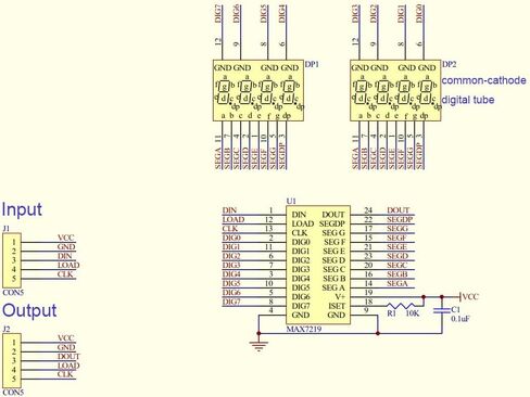 Haldzemo MAX7219 8 أرقام 7 شرائح رقمية 0.36 بوصة 8 بت وحدة عرض LED حمراء لأنبوب Arduino 51/AVR/STM32 (6 Pcak) in Kuwait