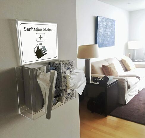 Hygiene Station Sanitation Station Mask Dispenser, Glove Dispenser Wall Mount, Triple Box Glove Holder, PPE Station, Hand Sanitizer, Disinfecting Wipes Transparent in Saudi Arabia