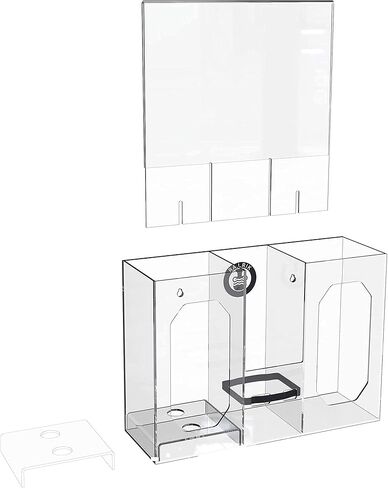 Hygiene Station Sanitation Station Mask Dispenser, Glove Dispenser Wall Mount, Triple Box Glove Holder, PPE Station, Hand Sanitizer, Disinfecting Wipes Transparent in Saudi Arabia