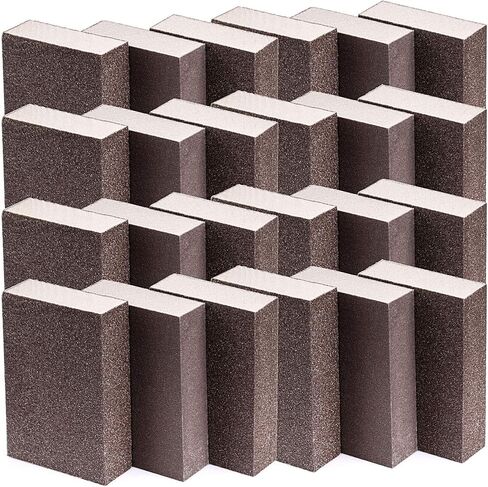 ZOENHOU 24 Pack Sanding Sponge, 60 80 100 120 180 220 Grit Sanding Block Sandpaper, for Wood Assorted Blocks Assortment Drywall Metal Repair Set in Saudi Arabia