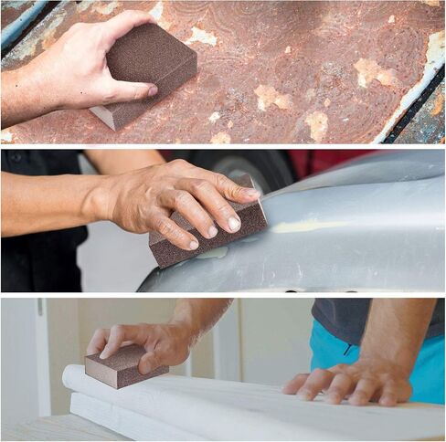 ZOENHOU 24 Pack Sanding Sponge, 60 80 100 120 180 220 Grit Sanding Block Sandpaper, for Wood Assorted Blocks Assortment Drywall Metal Repair Set in Saudi Arabia