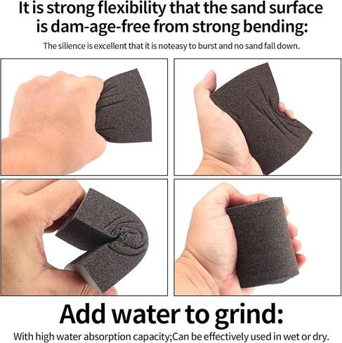 Sanding Sponge, 12 Pcs Sanding Blocks, 60/80/100/120/180/220# Sandpaper Blocks, Coarse & Ultra Fine Wet and Dry Sanding Pads, Washable Reusable for Wood Drywall Sanding Blocks in Kuwait