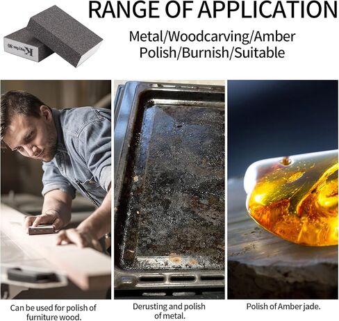 Sanding Sponge, 12 Pcs Sanding Blocks, 60/80/100/120/180/220# Sandpaper Blocks, Coarse & Ultra Fine Wet and Dry Sanding Pads, Washable Reusable for Wood Drywall Sanding Blocks in Kuwait