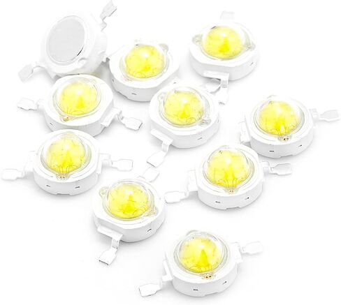 CHANZON 10 pcs High Power Led Chip 5W Warm White (3000K - 3500K / Input 600mA - 700mA / DC 6V - 7V / 5 Watt) Super Bright Intensity SMD COB Light Emitter Components Diode 5 W Bulb Lamp DIY Lighting in Saudi Arabia