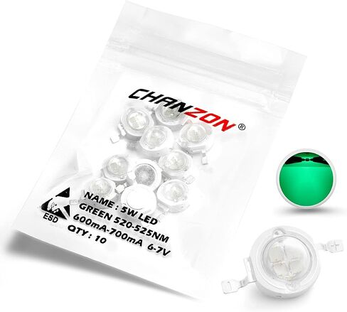 CHANZON 10 pcs High Power Led Chip 5W Warm White (3000K - 3500K / Input 600mA - 700mA / DC 6V - 7V / 5 Watt) Super Bright Intensity SMD COB Light Emitter Components Diode 5 W Bulb Lamp DIY Lighting in Saudi Arabia