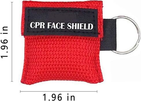 LSIKA-Z 10pcs CPR Face Shield Mask Keychain Keying CPR Face Shields Pocket Mask (Red-10) in Kuwait