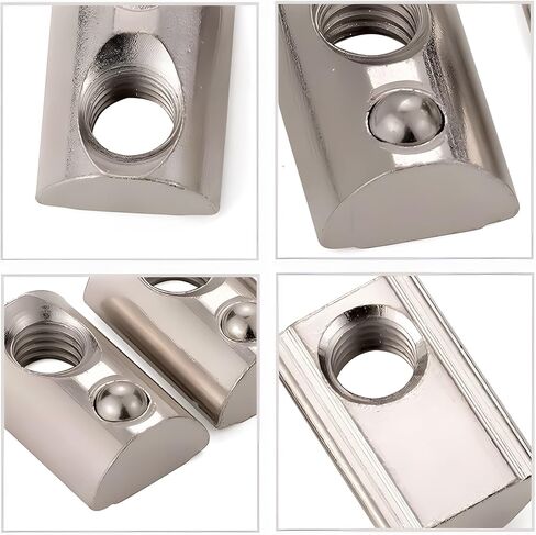 YHNTGB 60pcs M3 Spring T Nut، M3 T Slot Nut، M3 T Slot Nut، M3 T Slot Nut، كرة زنبركية محملة لصناعة آلة الطابعة ثلاثية الأبعاد من الألومنيوم in Kuwait