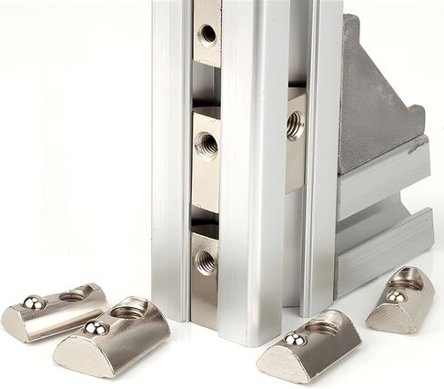 YHNTGB 60pcs M3 Spring T Nut، M3 T Slot Nut، M3 T Slot Nut، M3 T Slot Nut، كرة زنبركية محملة لصناعة آلة الطابعة ثلاثية الأبعاد من الألومنيوم in Kuwait