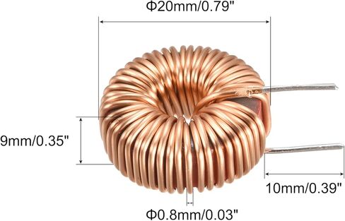 MECCANIXITY حلقي الحث النحاس لفائف مغو مغناطيسي 10uH 6A للوحة الدوائر DIY حزمة من 1 in Kuwait