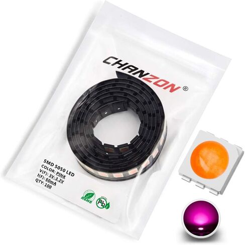CHANZON 100 قطعة 5050 أبيض 6000K SMD LED أضواء ديود (سطح جبل 5 مم × 5 مم 3 رقائق / LED PLCC 6 دبابيس 60 مللي أمبير 15-18LM) مصابيح إضاءة فائقة السطوع ومكونات إلكترونية وثنائيات باعثة للضوء in Kuwait
