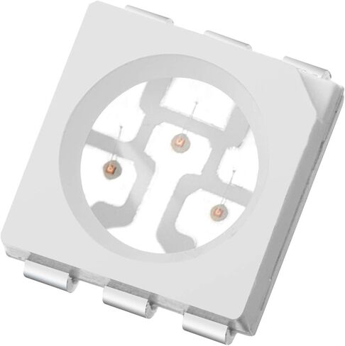 Chanzon 100 pcs 5050 White 6000K SMD LED Diode Lights (Surface Mount 5mm x 5 mm 3 Chips/LED PLCC 6 pins 60mA 15-18LM) Super Bright Lighting Bulb Lamps Electronics Components Light Emitting Diodes in Kuwait