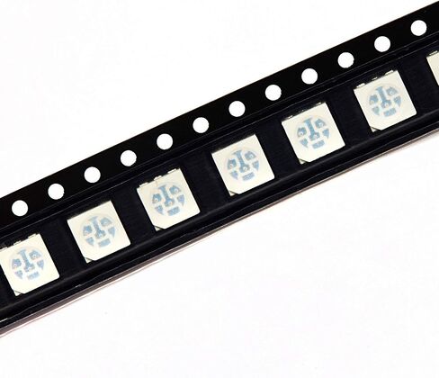 Chanzon 100 pcs 5050 White 6000K SMD LED Diode Lights (Surface Mount 5mm x 5 mm 3 Chips/LED PLCC 6 pins 60mA 15-18LM) Super Bright Lighting Bulb Lamps Electronics Components Light Emitting Diodes in Kuwait