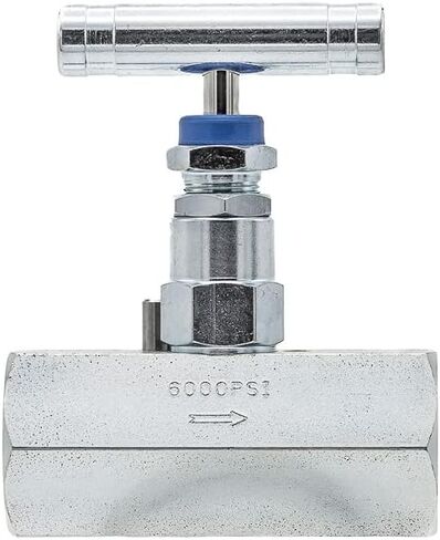 PIC Gauges HV-CS-1/4-GS-180-MXF Carbon Steel Hex Body Straight Needle Valve w/ Gas Service Seat, 1/4" Male NPT x 1/4" Female NPT, 6000 psi Pressure in Kuwait
