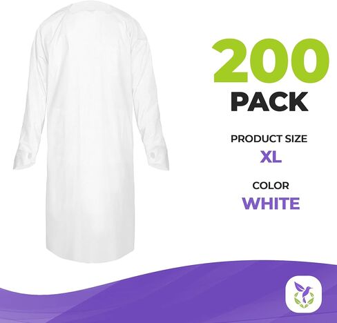 أثواب عزل AMZ Medical Supply مقاس كبير 47 بوصة، حزمة من 25 ثوبًا أزرقًا يمكن التخلص منه طبيًا مع أربطة خصر، حلقات إبهام، ثوب عزل CPE مقاوم للماء للاستعمال مرة واحدة، أثواب معدات الوقاية الشخصية عديمة الرائحة يمكن التخلص منها in Kuwait