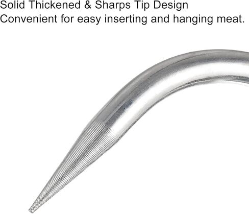 uxcell 12'' Swivel Meat Hooks, 0.34'' Thickness Galvanized Processing Butcher Hooks for Hanging Drying Smoking Meat Products, 4Pcs in Saudi Arabia