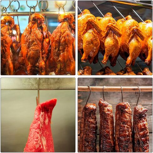 uxcell 12'' Swivel Meat Hooks, 0.34'' Thickness Galvanized Processing Butcher Hooks for Hanging Drying Smoking Meat Products, 4Pcs in Saudi Arabia