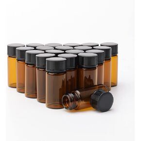 5ml Liquid Sampling Sample Glass Bottles Vials 1/6 Oz Screw Cap Brown Bottles Pack of 20 in Saudi Arabia