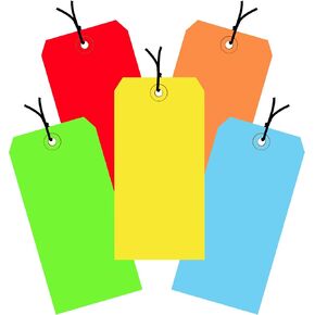 Partners Brand PG20002 Shipping Tags, Pre-Strung, 13 Pt., 4 3/4" x 2 3/8", Assorted Color (Pack of 1000) in Kuwait