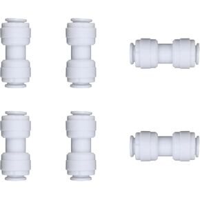 12pcs White Plastic Union Connector (1/4-in OD x 1/4-in OD, Push-to-Connect Coupling Fitting)