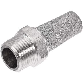 uxcell Exhaust Muffler NPT 1/4 Male Thread Sintered 316 Stainless Steel Breather Pneumatic Air Muffler