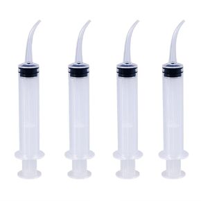 4pcs Disposable Dental Irrigation Syringe with Curved Tip Colostrum Syringes for Dental Care in Kuwait