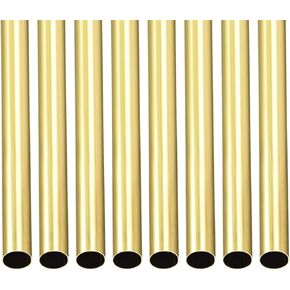 1mm x 0.2mm x 300mm(ODxWall TxL) Brass Tube - 8Pack - Good for Machinery Equipment DIY Decorative Frame - Round Metal Tubing
