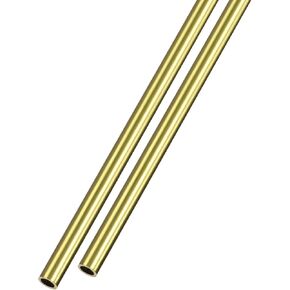 METALLIXITY Brass Tube (4mm OD x 0.5mm Wall T x 200mm L) 2Pcs, Straight Tubing - for Home Furnishing, Machinery, DIY Handicraft in Kuwait