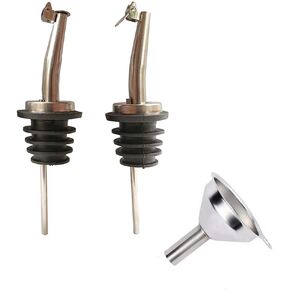 فوهات زيت الزيتون، زجاجة كلاسيكية من الستانلس ستيل لصب المشروبات الكحولية والخل والشراب والزيوت مع قمع من الستانلس ستيل (قطعتين) in Kuwait