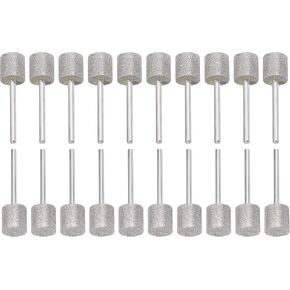 20Pcs Diamond Grinding Bits, 12mm Cylinder Head, 1/8 Shank, 45mm Long Diamond Coated Burr Mounted Point in Saudi Arabia