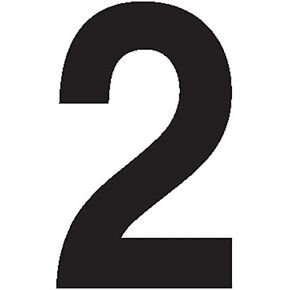 Labelmaster NUMBER2W "Number 2" Labels, 3 1/2", White Vinyl (Pack of 50) in Kuwait