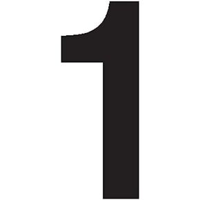 Labelmaster NUMBER1W "Number 1" Labels, 3 1/2", White Vinyl (Pack of 50) in Kuwait