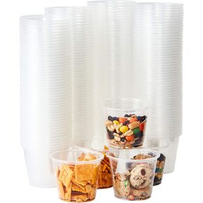Leakproof BPA-Free 5.5oz Souffle Cups 50 PK. Stackable Portion Containers for Sampling, Salad Dressing Sauces or Jello Shots. Plastic Food Prep Supplies for Restaurant, Cafe, Catering, Deli, Party.