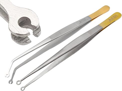 Corn Suture Tweezers Straight and Curved Surgical Forceps Pliers ARTMAN Brand in Saudi Arabia