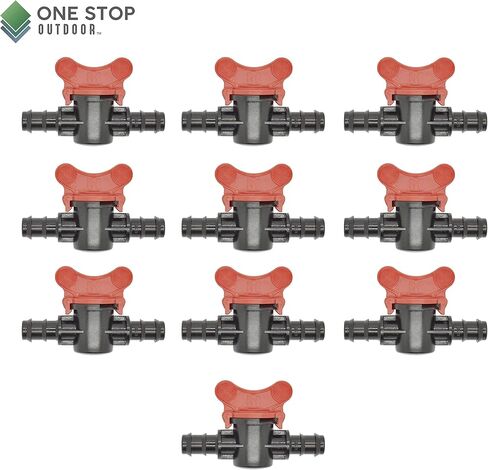 (10-Pack) Professional Grade in-Line Barbed Ball Valve 16mm for 1/2 and 5/8 Inch Tubing (.570 to .620 ID) - Regulate & Shut Off/Turn On Water Flow (10) in Saudi Arabia