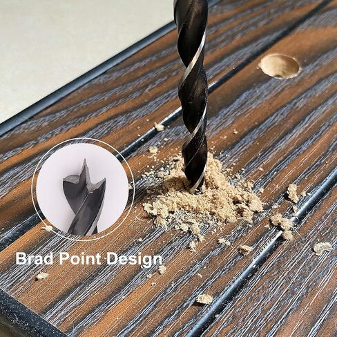 COMOWARE 12" Extra Long Brad Point Drill Bit Set, 12 Pcs High Carbon Steel Long Drill Bit, Long Drill Bits for Wood, Plastic, PVC, Composite & Rubber, 1/8", 3/16", 1/4", 5/16", 3/8", 7/16", 1/2" in Kuwait