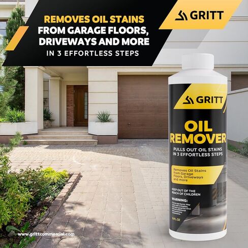 مزيل بقع زيت الخرسانة التجاري من جريت | منظف ​​مركز لجميع الأغراض للزيوت والشحوم والصدأ | يزيل البقع من الممرات الخرسانية والأسفلتية، والكراجات، والباحات، 16oz in Kuwait