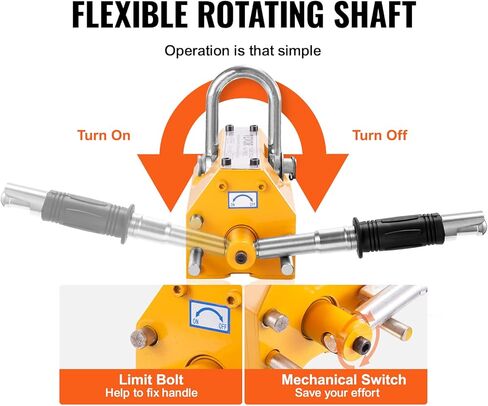 رافع مغناطيسي VEVOR، سعة سحب 2200 رطل/1000 كجم، عامل أمان 2.5، النيوديميوم والفولاذ، مغناطيس رفع مع إطلاق، مغناطيس رفع دائم، مغناطيس عالي التحمل للرافعة، رافعة متجر، كتلة، لوح in Kuwait