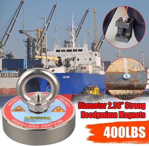 ULIBERMAGNET Fishing Magnet Kit,400LBS Strong Neodymium Magnet Fishing with 20M Nylon Rope & Non-Slip Gloves,Large Strong Magnet for Magnetic Fishing Recycling Salvage Treasure Hunt in River, Lake in Saudi Arabia