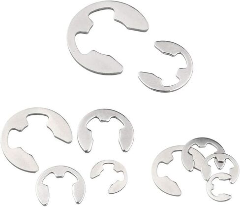 10 مقاسات 304 من الفولاذ المقاوم للصدأ مجموعة متنوعة من مشبك E-Clip مجموعة متنوعة من حلقات الاحتفاظ الخارجية من الفولاذ المعالج حرارياً (M1.5-M10,275 قطعة) in Kuwait